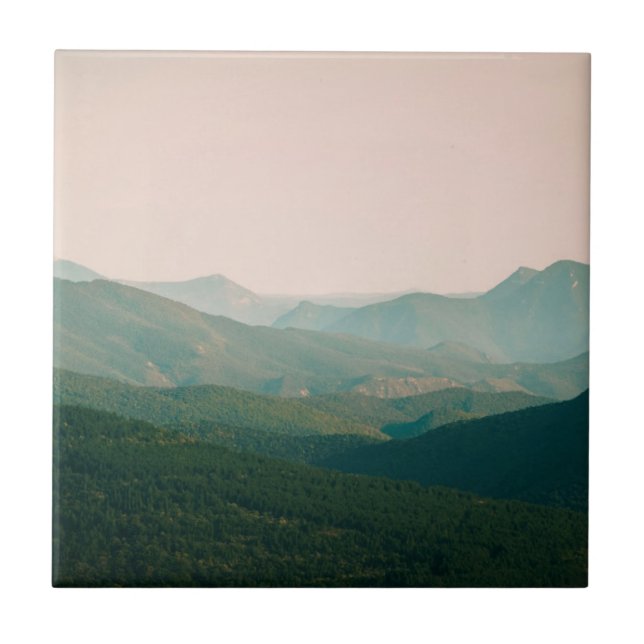 Azulejo De Cerâmica Azul pelas montanhas (Frente)