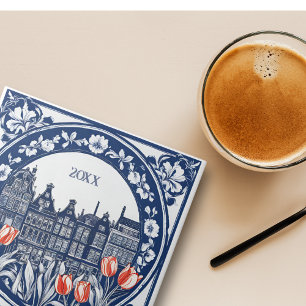 Azulejo De Cerâmica Azul Personalizado Delft Amsterdã Lembrança