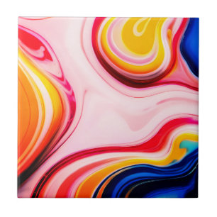 Azulejo De Cerâmica Azul rosa amarelo branco mármore falso moderno