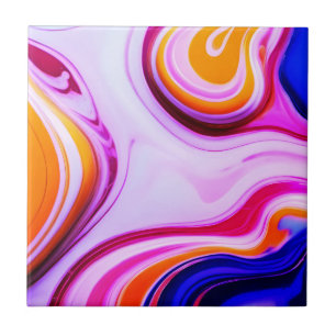 Azulejo De Cerâmica Azul rosa amarelo branco mármore falso moderno