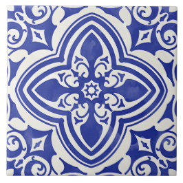 Azulejo De Cerâmica Azul-Russo, Branco Decorativo Floral