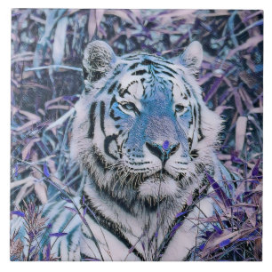 Azulejo De Cerâmica Azul Tigre