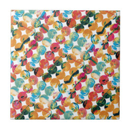 Azulejo De Cerâmica Azul Verde Laranja Grunge Círculo Abstrato Moderno