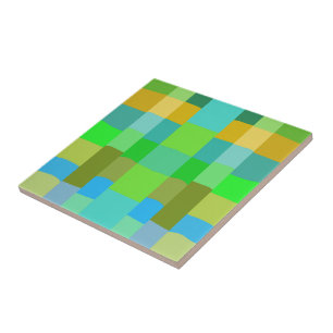 Azulejo De Cerâmica Azul Verde Laranja Roxo Padrão Abstrato Cremoso