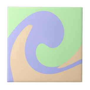 Azulejo De Cerâmica Azul verde mármore fluido boho negrito