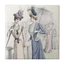 Azul Vintage Marrom Moda Elegante Senhoras Vitoria