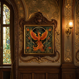AZULEJO DE CERÂMICA  AZULEJO ART DÉCO FÊNIX FOGOSA  