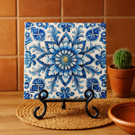 Azulejo De Cerâmica Azulejo Azul Mexicano Sem Costura para Backsplash 