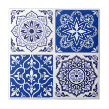 Azulejo Azul Português Padrão Telha Cerâmica