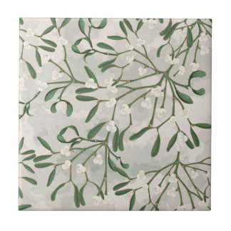 Azulejo De Cerâmica Azulejo Botânico Verde de Musgo Natal Cozinha