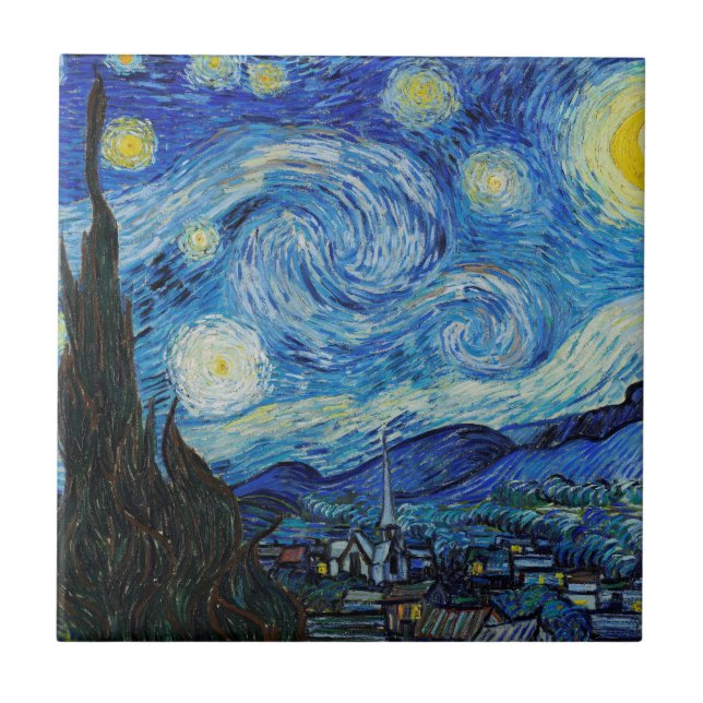 AZULEJO DE CERÂMICA  AZULEJO CERAMIC: "ESTARRY NOITE" VINCENT VAN GOGH  (Frente)