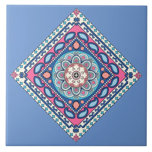 Azulejo De Cerâmica Azulejo Cerâmica Flor Paisley™ (Frente)