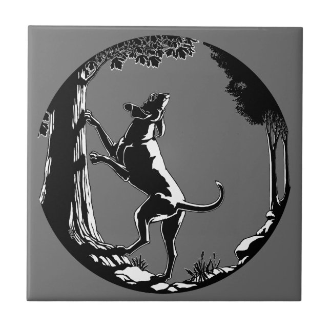 Azulejo De Cerâmica Azulejo Cerâmico de Arte de Cão de Caça Decoração  (Frente)