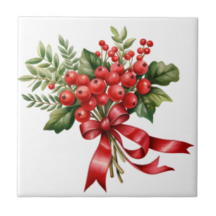 Azulejo De Cerâmica Azulejo Cerâmico de Flores de Frutas Vermelhas de 