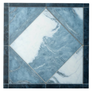 Azulejo De Cerâmica Azulejo cerâmico Elegante branco-azul