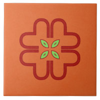 Azulejo cerâmico - Flor de Caleidoscópio Vermelho 