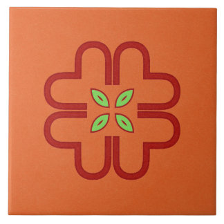 Azulejo De Cerâmica Azulejo cerâmico - Flor de Caleidoscópio Vermelho 