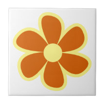 Azulejo Cerâmico Flor Retro Divertido e Funky dos