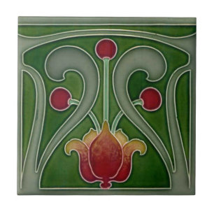 Azulejo De Cerâmica Azulejo cerâmico - Lareira Art Nouveau ou Azulejo 