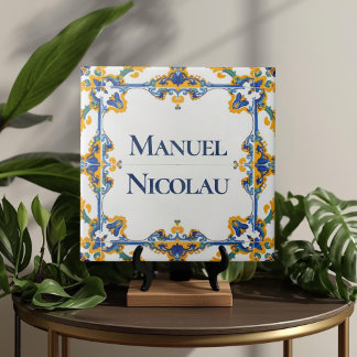 Azulejo De Cerâmica Azulejo Colorful Custom Name Plate Plaque Sign 