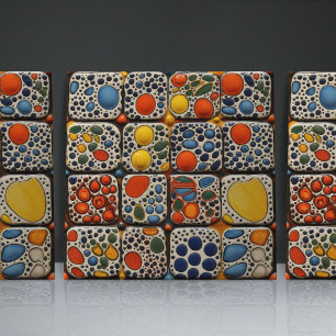 Azulejo De Cerâmica Azulejo Contemporâneo com Relevo Falso Pontilhado 