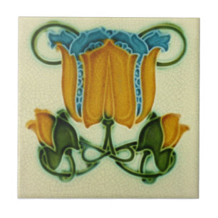 Azulejo De Cerâmica Azulejo da antiguidade da reprodução de Nouveau