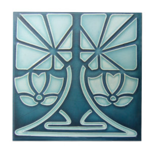 Azulejo De Cerâmica Azulejo da antiguidade da reprodução de Nouveau