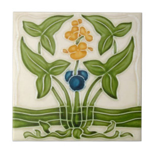 Azulejo De Cerâmica Azulejo da antiguidade da reprodução de Nouveau