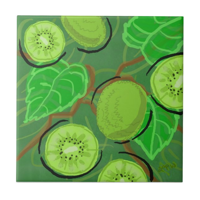 Azulejo De Cerâmica Azulejo da fruta:  Quivis (Frente)