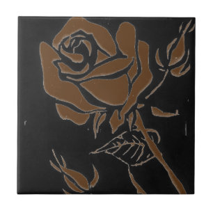Azulejo De Cerâmica "Azulejo da horta de Brown cor-de-rosa"