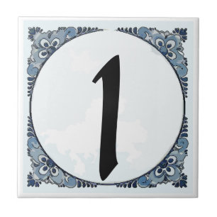 Azulejo De Cerâmica Azulejo de Borda Azul, Números de Casa, número de 