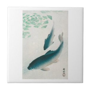 AZULEJO DE CERÂMICA   AZULEJO DE CERÂMICA: OHARA KOSON : CARP/KOI 1926