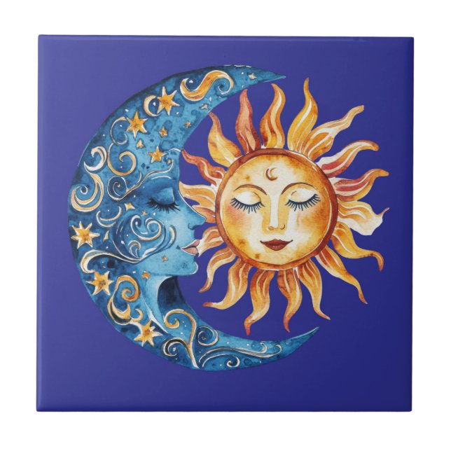 Azulejo De Cerâmica Azulejo de Lua Som do Estilo da Talavera Hacienda  (Frente)