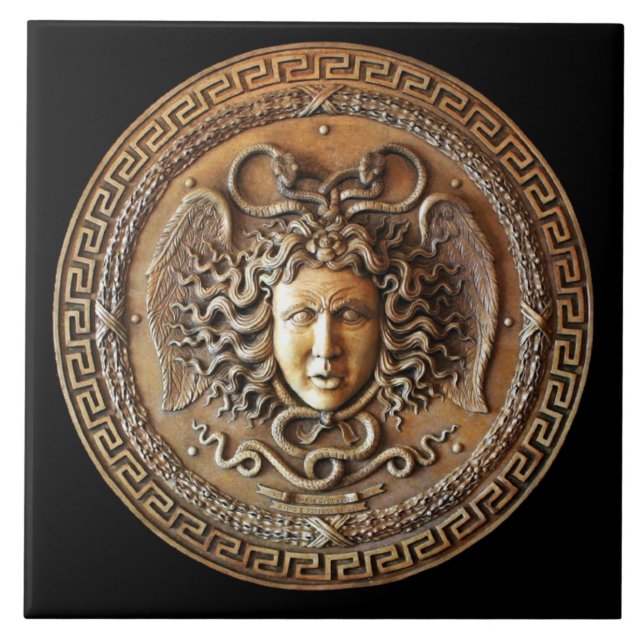 Azulejo De Cerâmica Azulejo de Parede Medusa Francês Bronze com chave  (Frente)