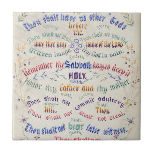 Azulejo De Cerâmica "Azulejo dos dez mandamentos"