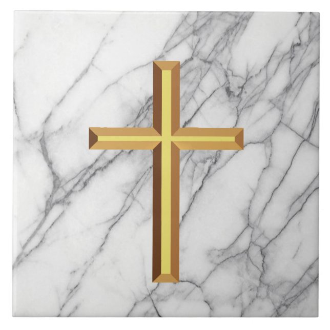 Azulejo De Cerâmica Azulejo Dourado Cross Cerâmica (Frente)