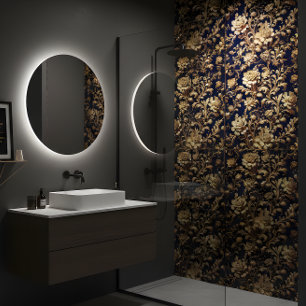 Azulejo De Cerâmica Azulejo Elegante Preto e Dourado Barroco Cerâmico