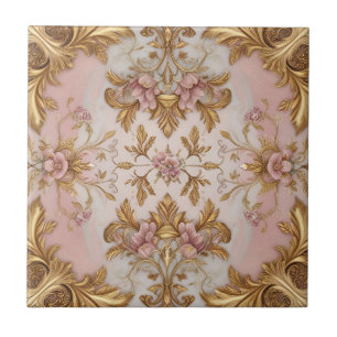 Azulejo De Cerâmica Azulejo Elegante Vintage Floral Cerâmica