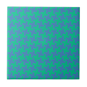 Azulejo De Cerâmica Azulejo, esmeralda e verificação azul do dente d