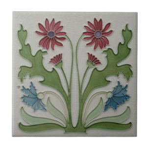 Azulejo de Cerâmica - Azulejo Floral Art Nouveau V