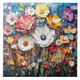 Azulejo De Cerâmica Azulejo Floral Cerâmica abstrato