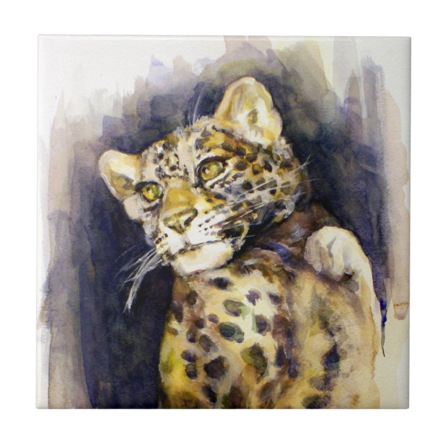 Azulejo De Cerâmica Azulejo-leopardo-da-neve (Frente)