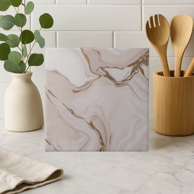 Azulejo De Cerâmica Azulejo Marble Dourado Swirl Cerâmica (Criador carregado)