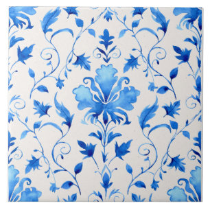 Azulejo De Cerâmica Azulejo Marroquino Azul e Branco Quatrefoil 