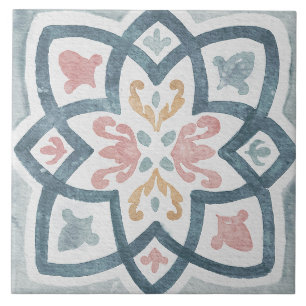 Azulejo De Cerâmica Azulejo Mediterrâneo Aquarela