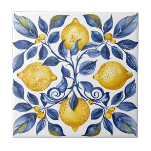 Azulejo De Cerâmica Azulejo Mediterrâneo Limão Português