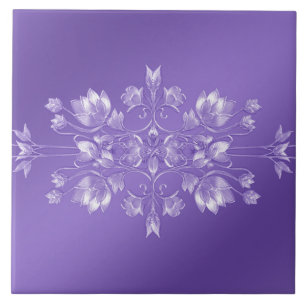 Azulejo De Cerâmica Azulejo na moda Purple Floral Cerâmica