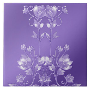 Azulejo De Cerâmica Azulejo na moda Purple Floral Cerâmica
