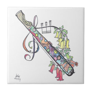 Azulejo De Cerâmica azulejo pequeno:  flauta