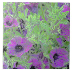 AZULEJO DE CERÂMICA  AZULEJO/PETUNIAS FLORÍMICAS/EFFE PAINÉTICA
